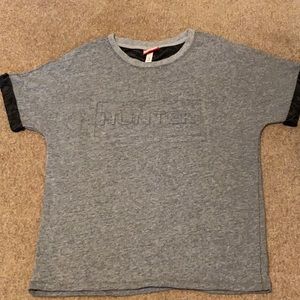 Hunter gray with black folded sleeves shirt